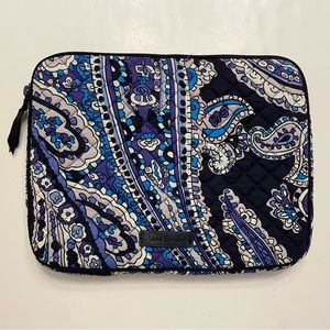 Vera Bradley Tablet Sleeve Padded Case Cover Pouch Deep Night Paisley Blue